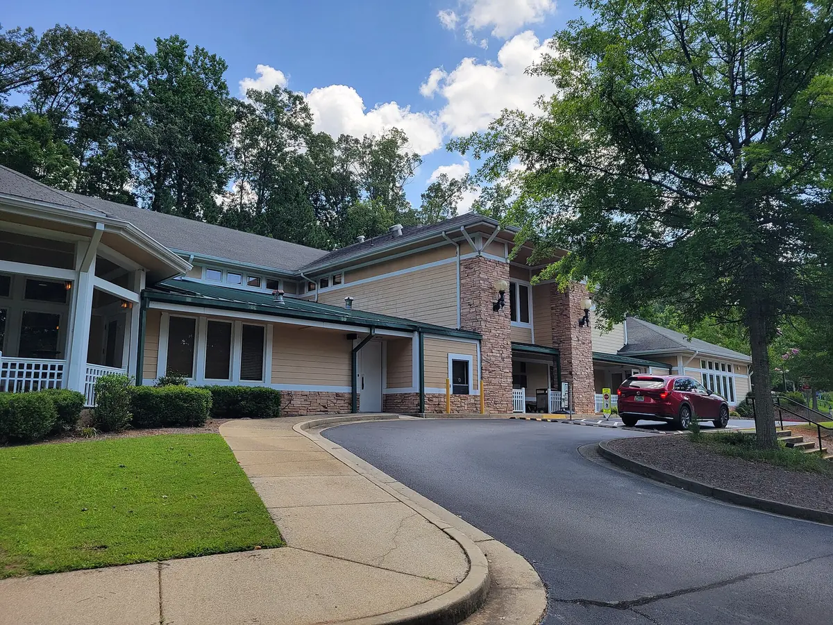 The Woodstock Public Library on Main Street, just west of the Woodstock Knoll neighborhood