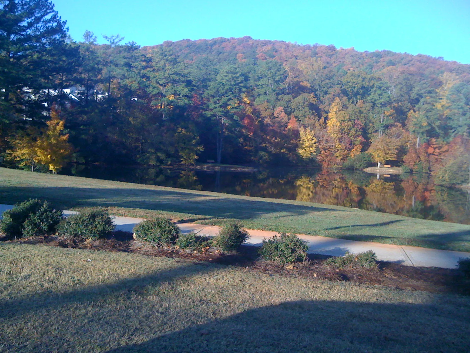 A pond in the Mountain Brook neighborhoods off Highway 92 at Woodstock's east end